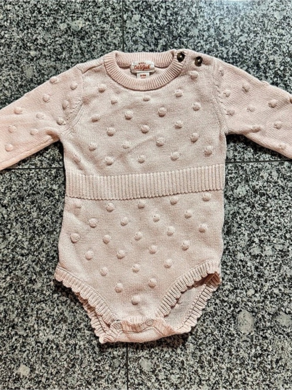 Cat & Jack Pink Knit Bodysuit Baby 6-9M Like New